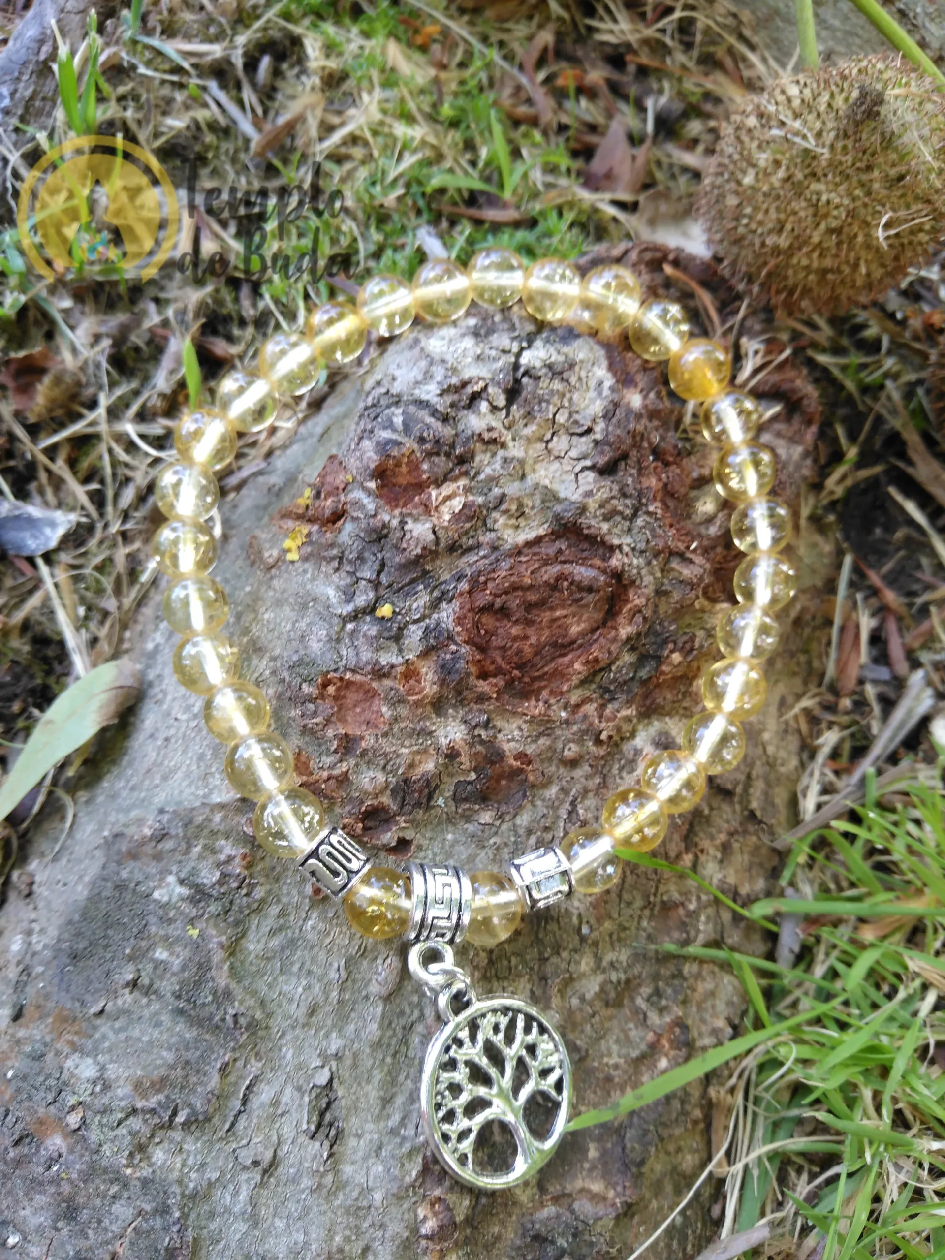 Pulseira Citrino com Árvore da Vida