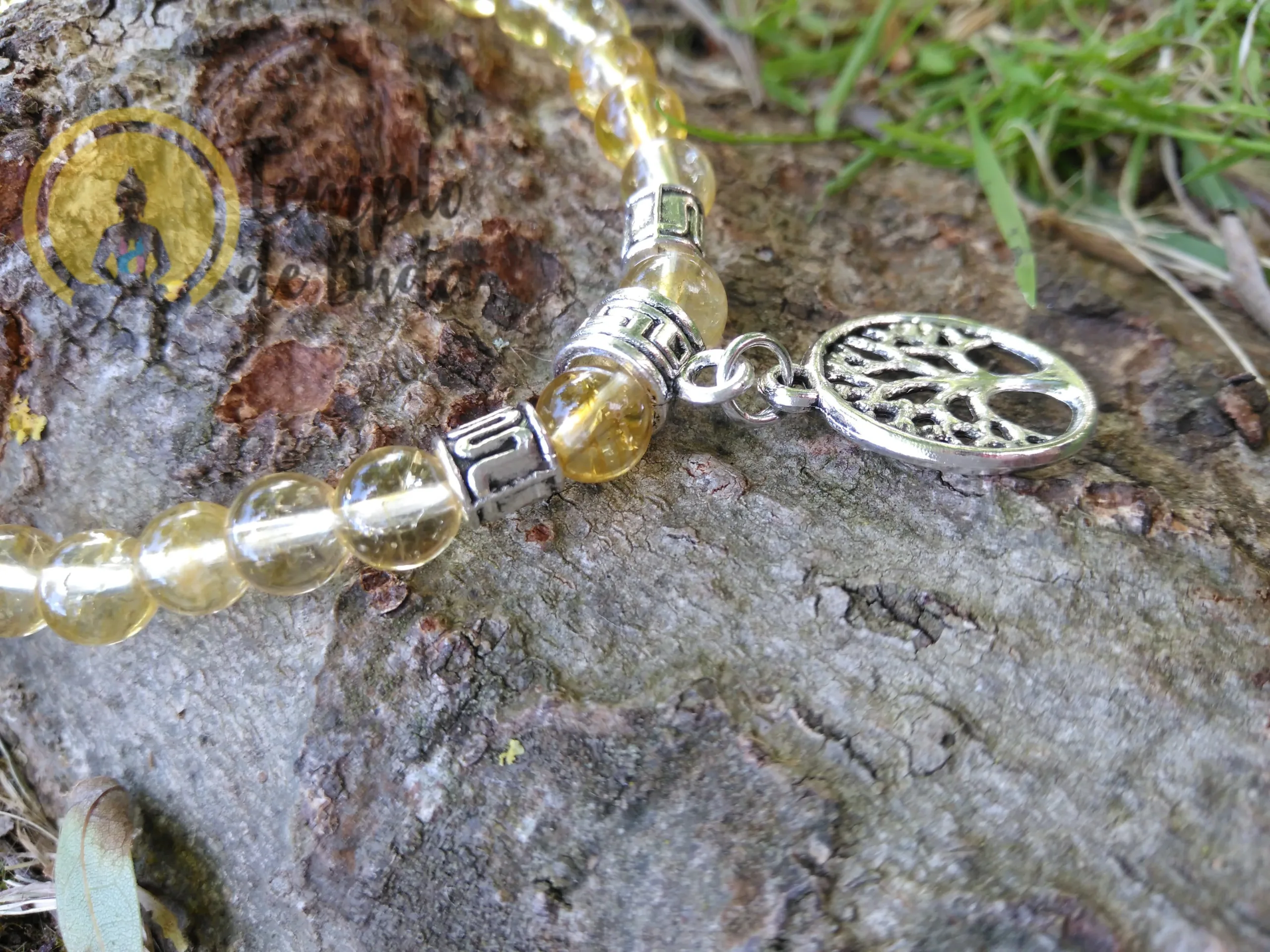 Pulseira Citrino com Árvore da Vida