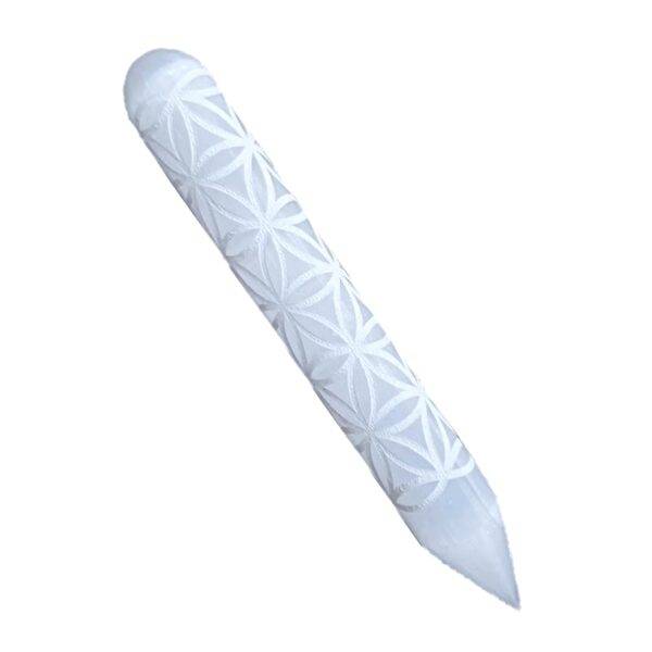 Bastão Selenite Flor da Vida 1 Ponta
