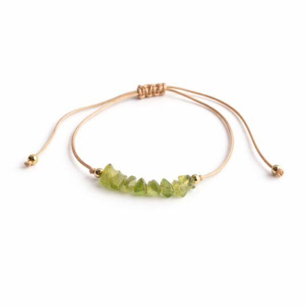 Pulseira Olivina Chips Cordão Ajustável