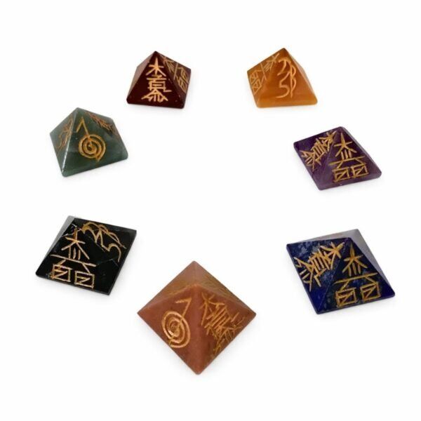 Pirâmides Chakras com Simbolos Reiki