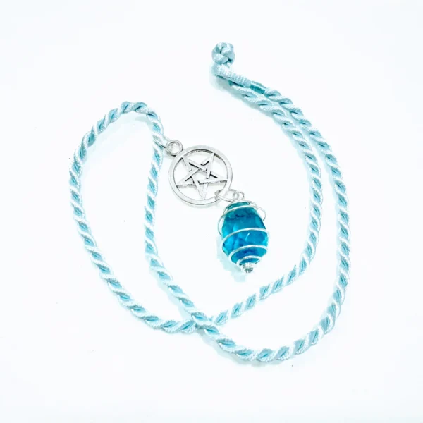 Andara Pendente Facetado Oval Azul Pentagrama