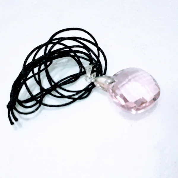 Andara Pendente Facetado Redondo Rosa