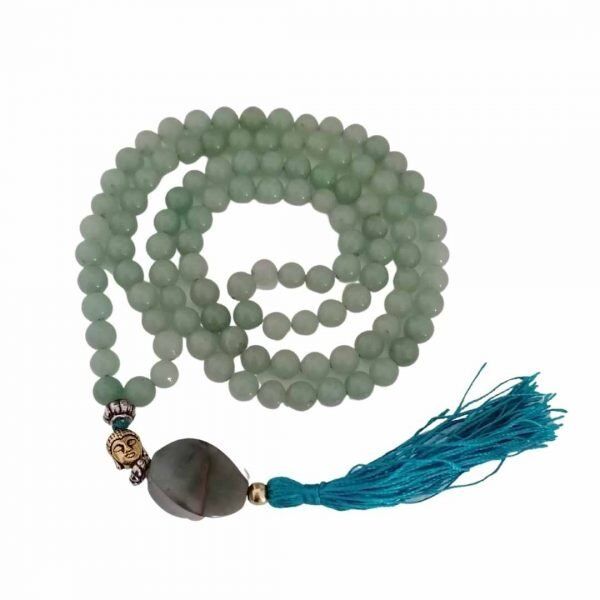 Japa Mala Aventurina Verde e Agata India 8mm