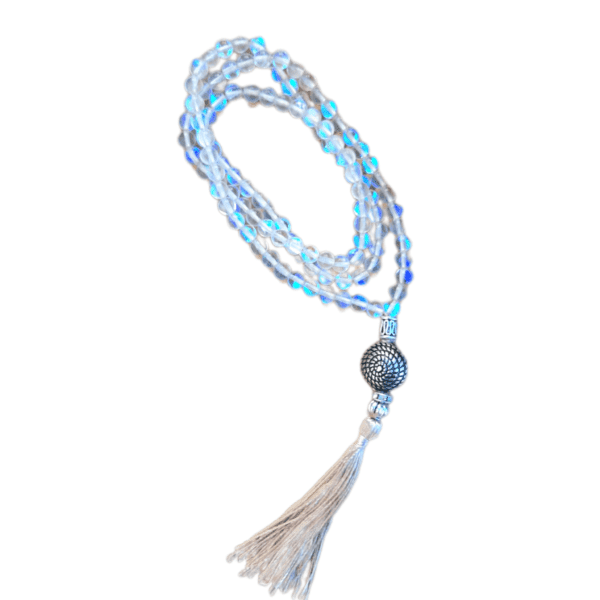 Japa Mala de Aqua Aura Angel 6mm
