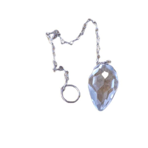 Pêndulo Quartzo Branco Gota Facetado