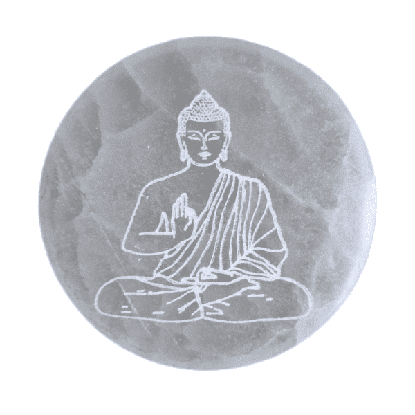 Placa de Selenita Buda 10cm
