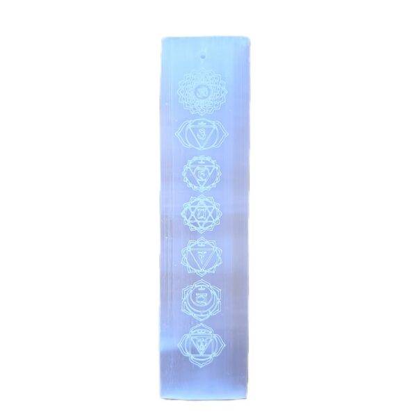 Porta Incenso Selenite Placa 7 Chakras