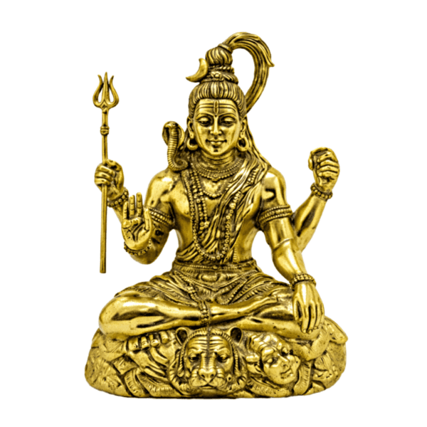 Estátua Shiva em Metal Dourado Modelo 1
