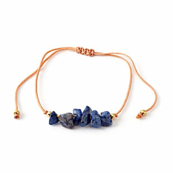 Pulseira Sodalite Chips Cordão Ajustável