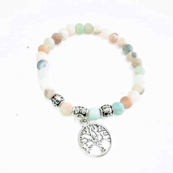 Pulseira Amazonita com Árvore da Vida 8mm