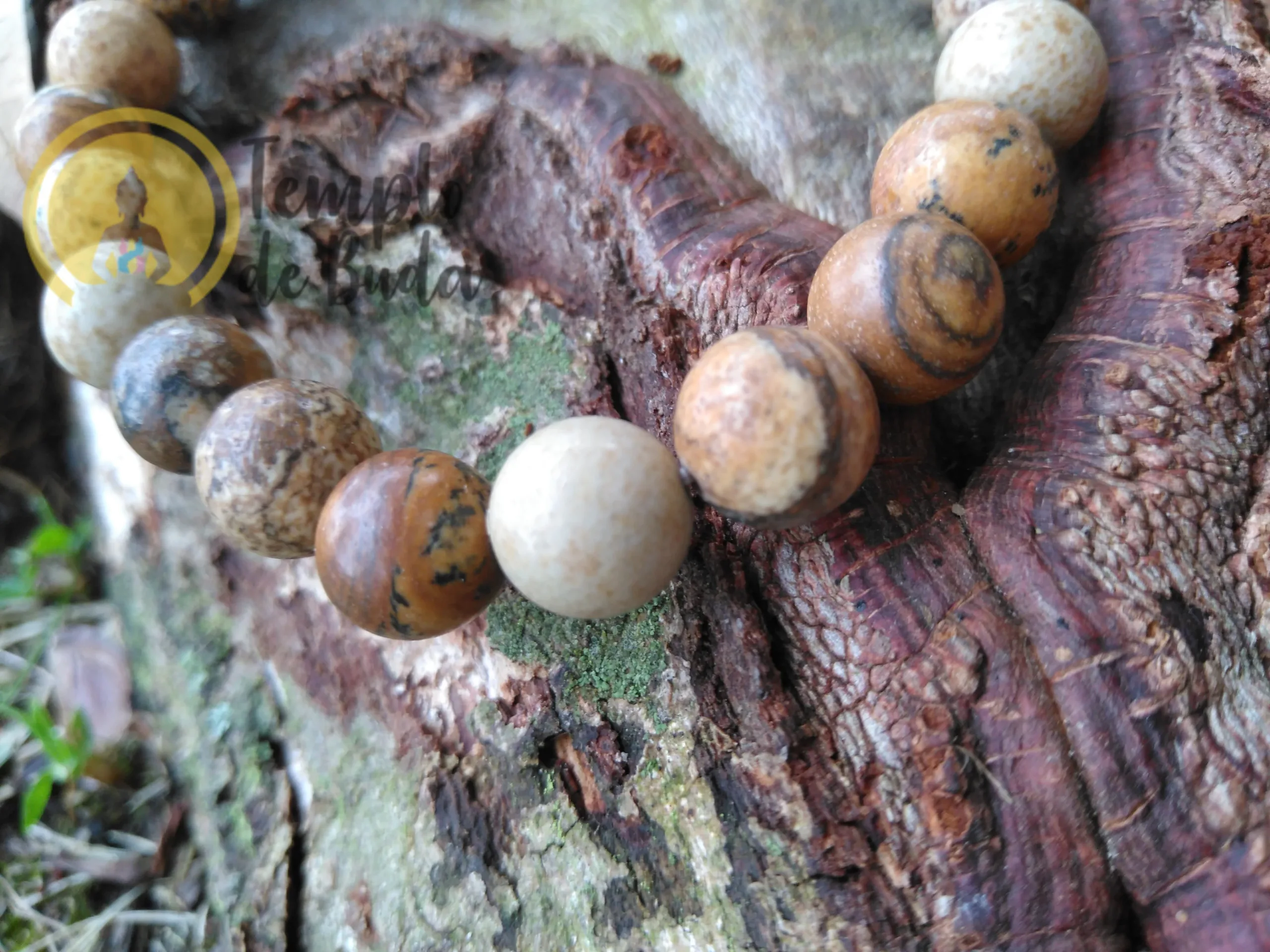 Pulseira Jaspe Madeira ou Imagem