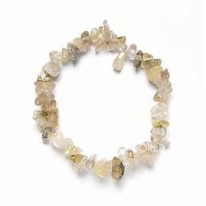 Pulseira Quartzo Rutilado Dourado Chips