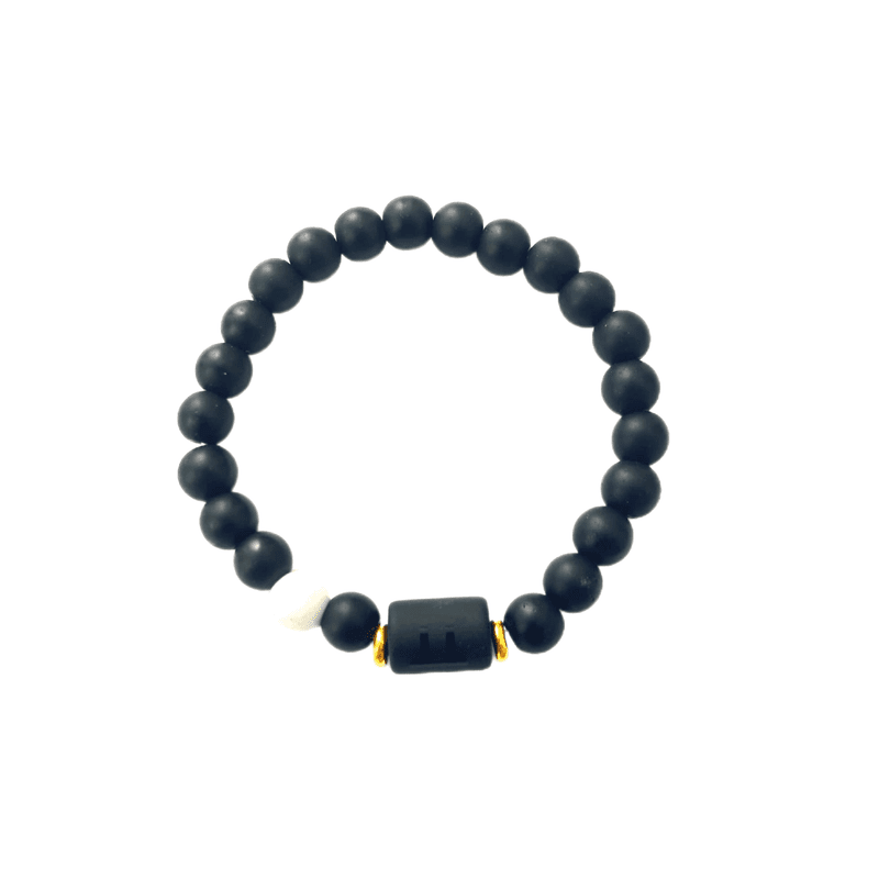 Pulseira Agata Negra Signos Gemeos