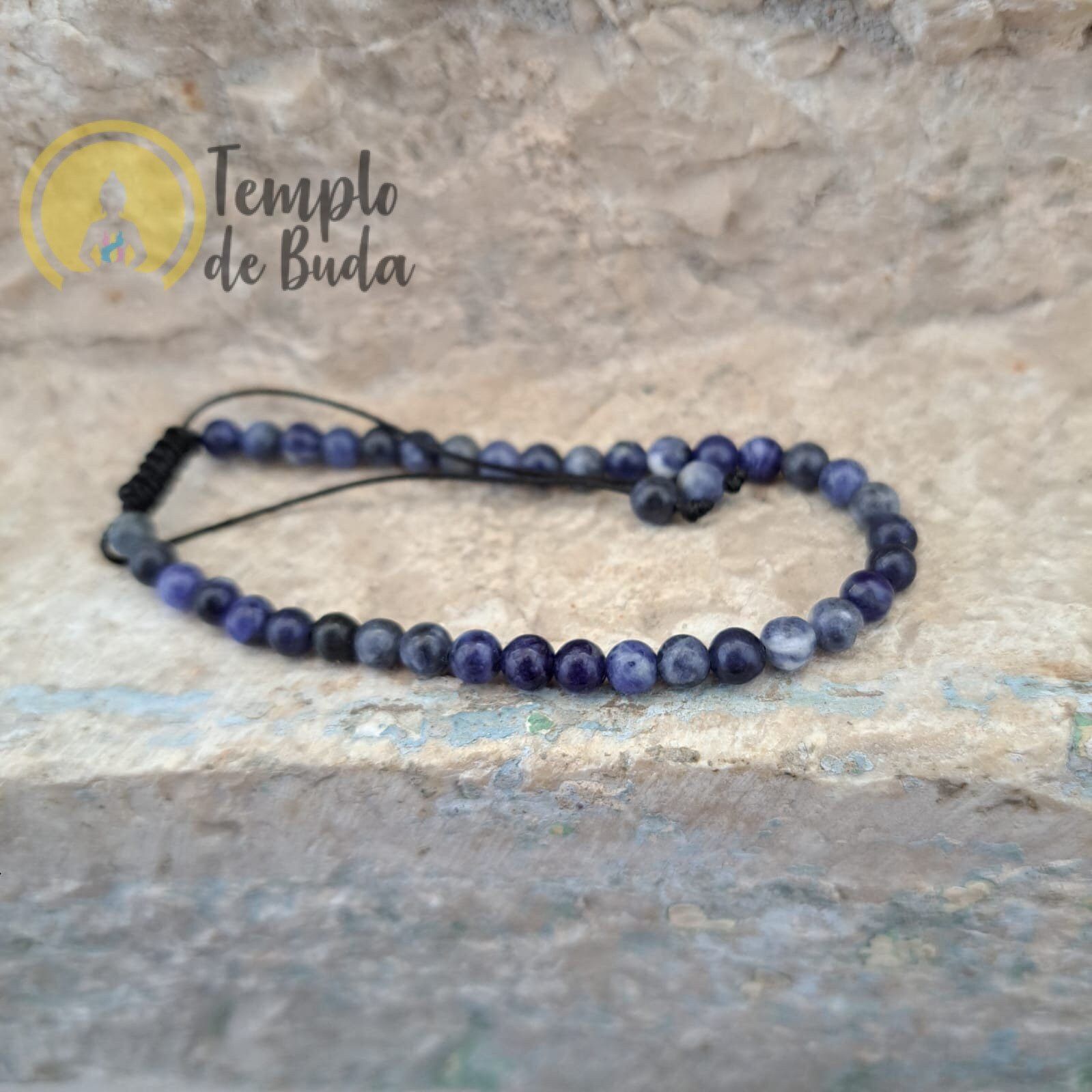 Pulseira de Sodalita com Cordão Regulável 4mm