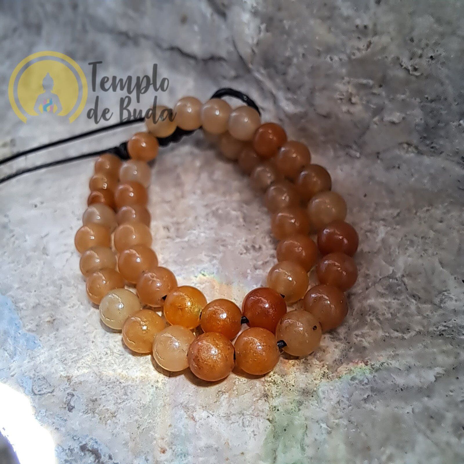 Pulseira de Cornalina Clara com Cordão Regulável 4mm