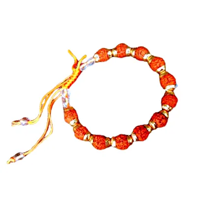 Verstelbare gouden Rudraksha-armband