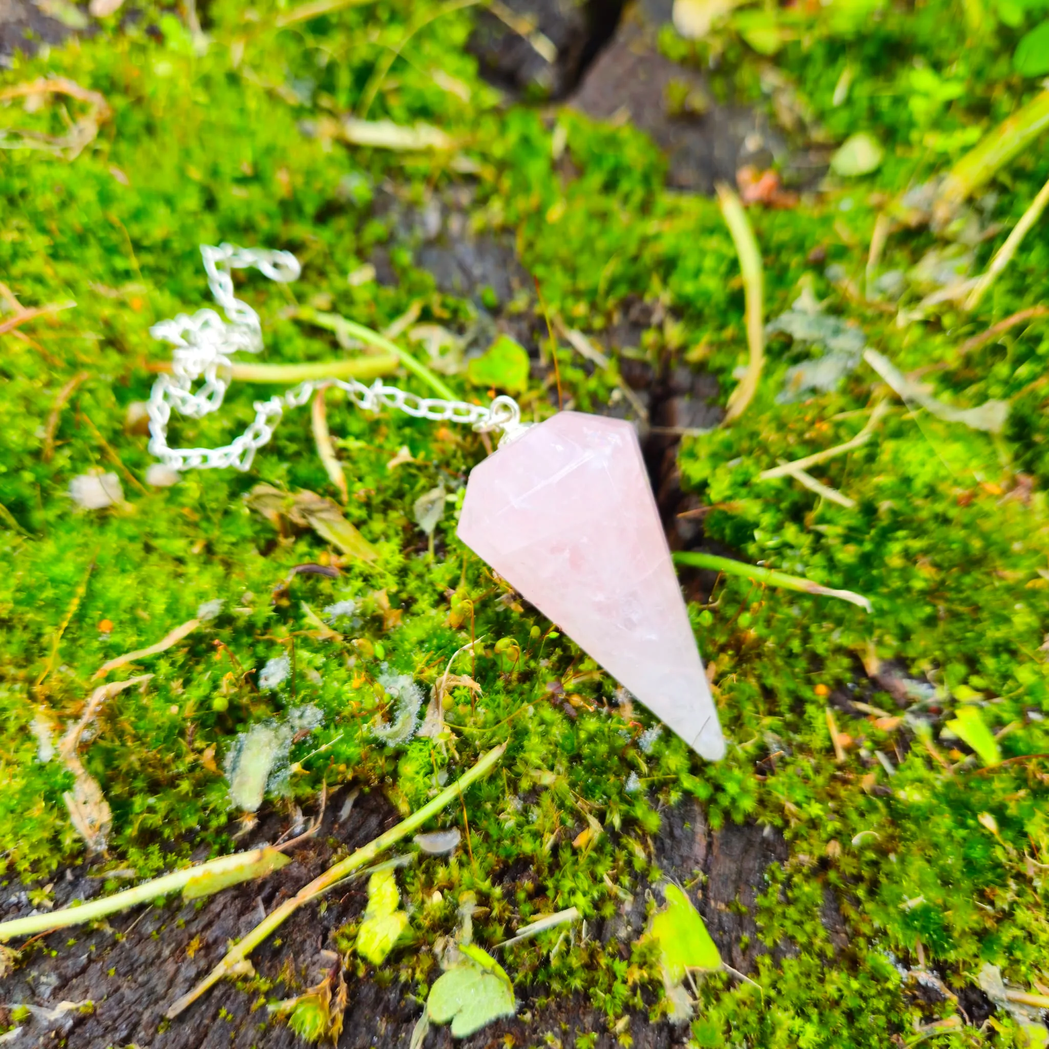 Pendulo Hexagono Quartzo Rosa
