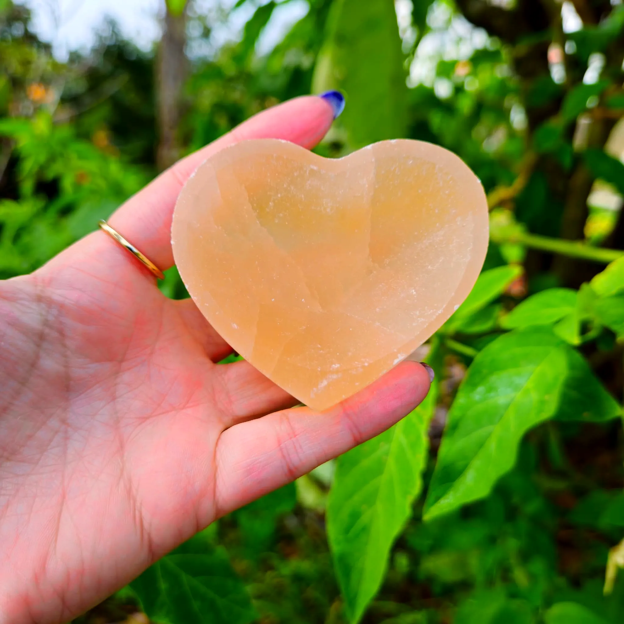Taça Selenite Laranja Coração