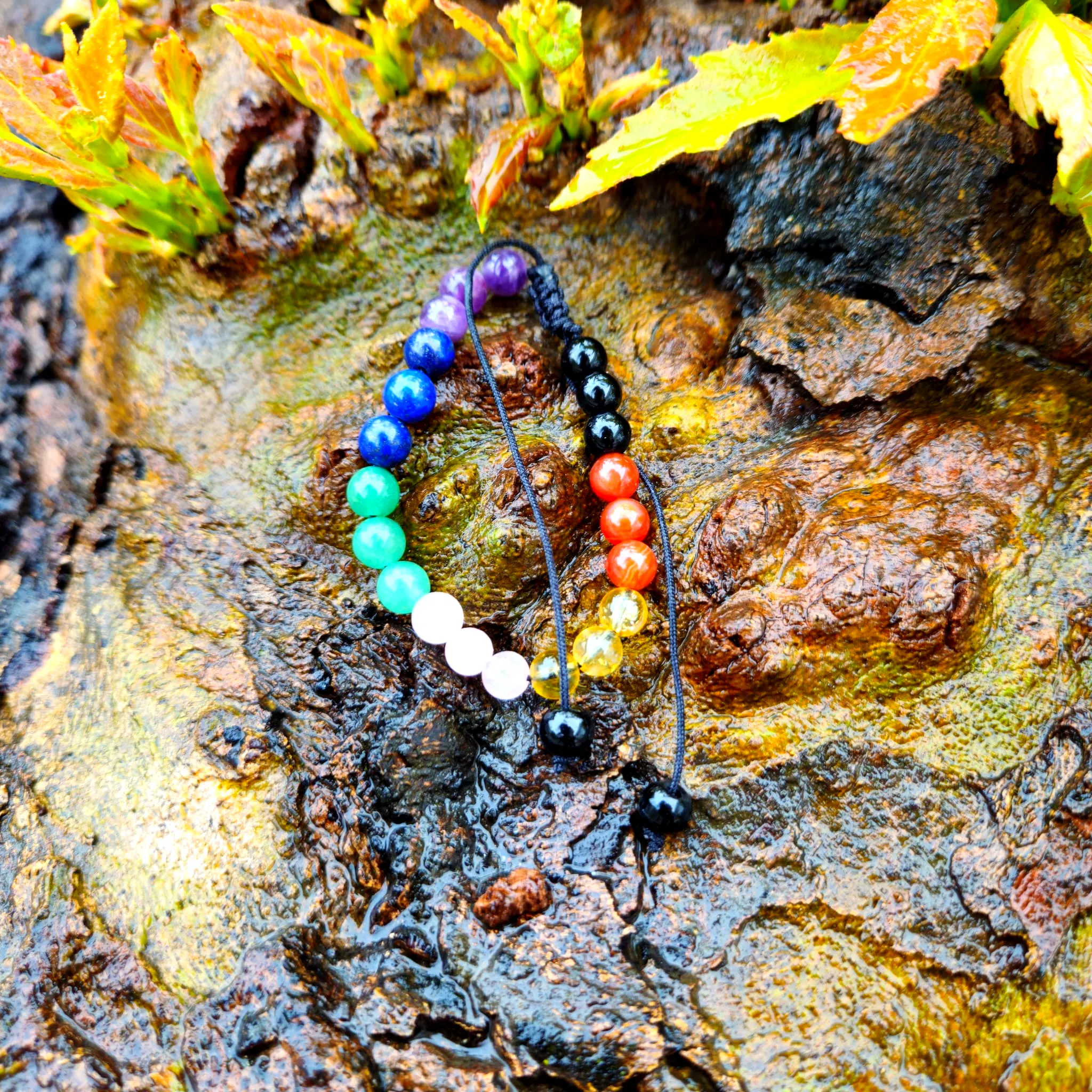 Pulseira 7 Chakras com Cordão Regulável