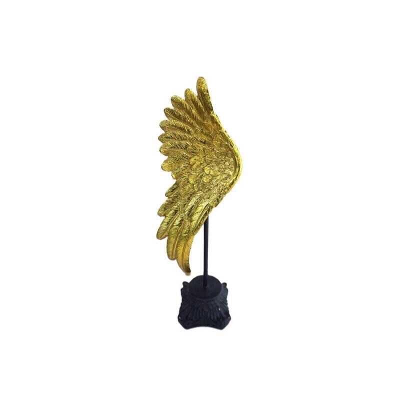 Asa Decorativa Dourada em Suporte Vertical