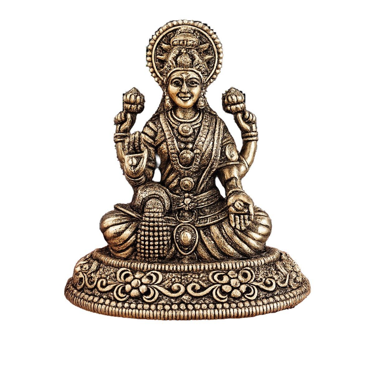 Estátua Lakshmi em Metal Dourada Modelo 2