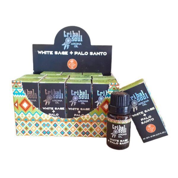 Oleo Aromatico Tribal Soul White Sage e Palo Santo Caixa