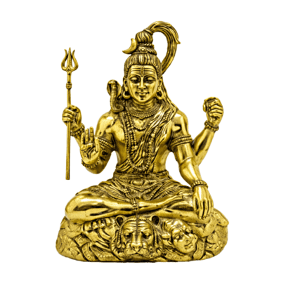 Estátua Shiva em Metal Dourado Modelo 1