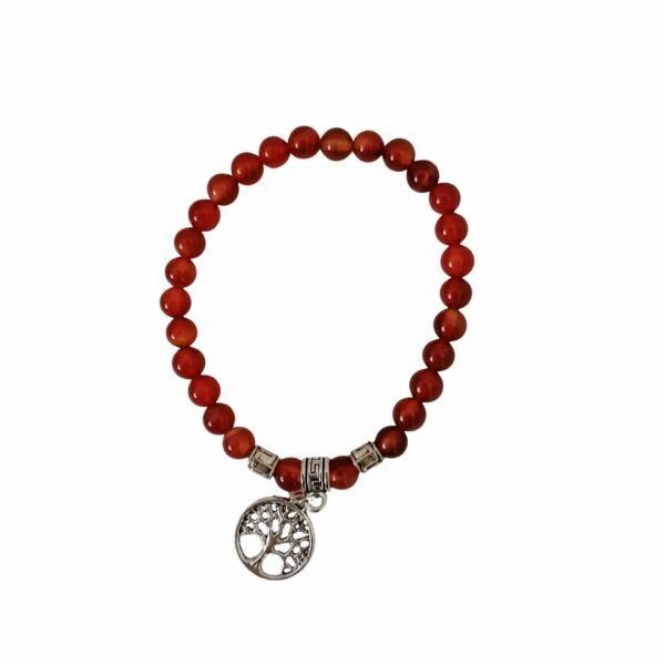Pulseira Cornalina com Árvore da Vida 6mm