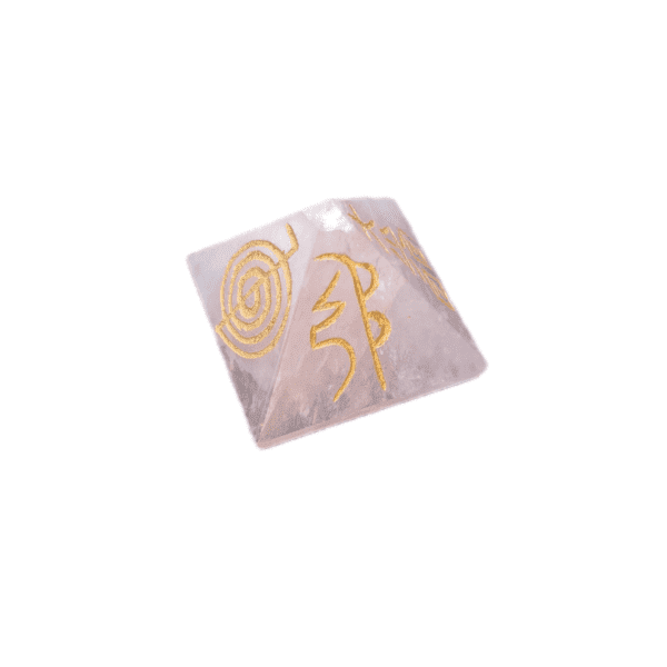 Pirâmide Chakra Simbolos Reiki Quartzo Rosa