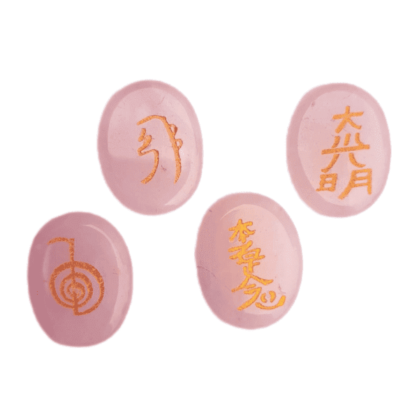 Kit Reiki Quartzo Rosa Oval/Plano Mini