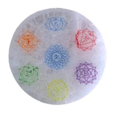 Placa Selenite 7 Chakras Colorida
