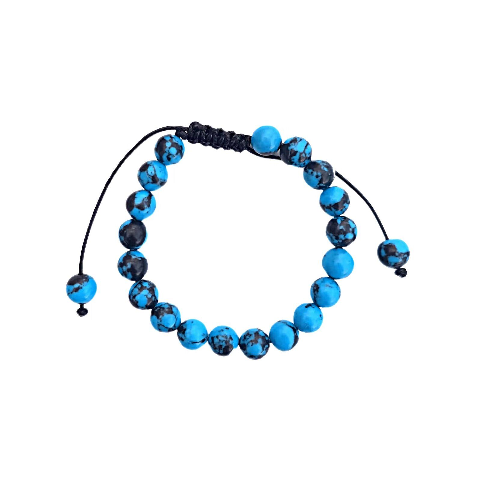 Pulseira Howlite Azul com Cordão Regulável