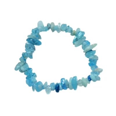 Pulseira de Agua Marinha Azul Chips