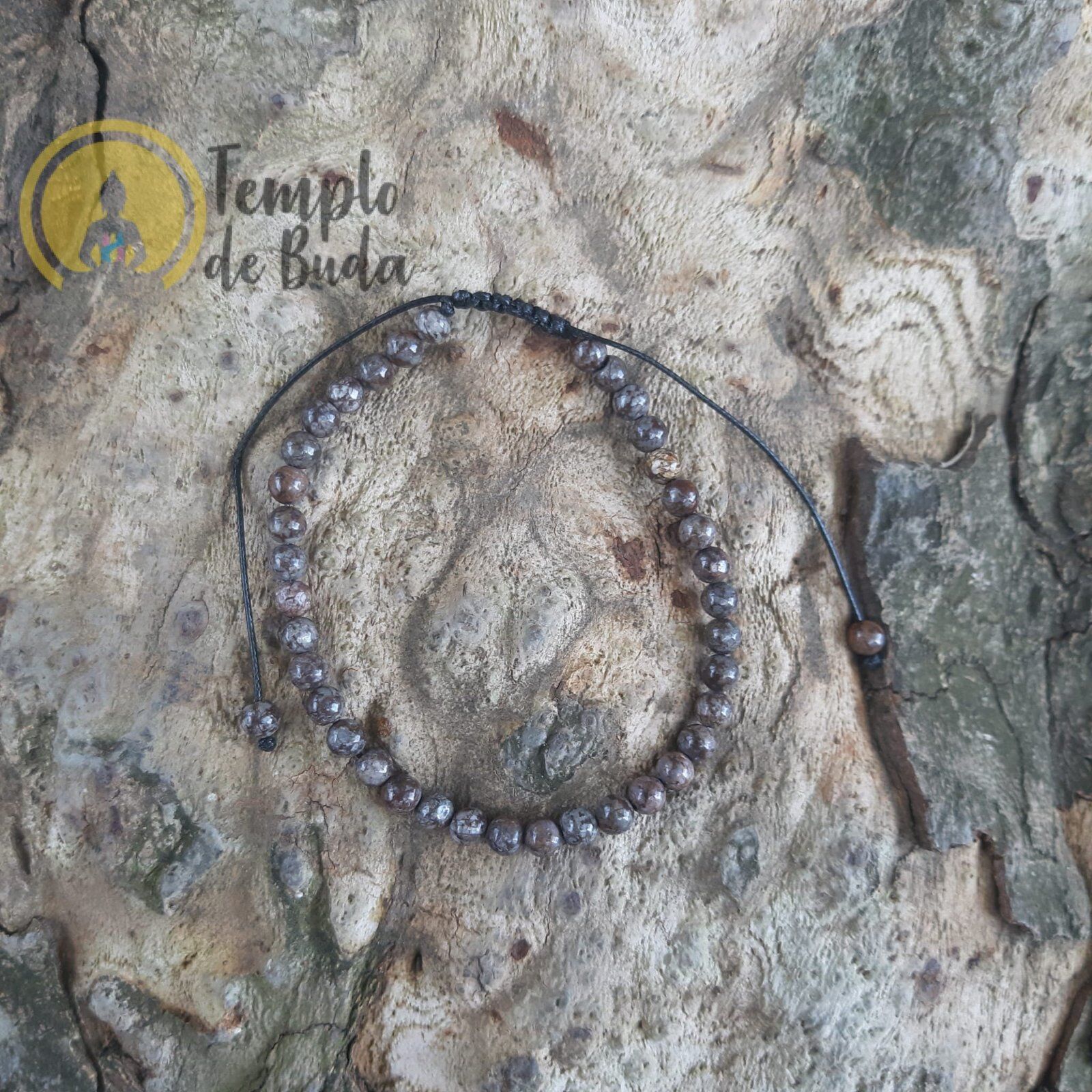 Pulseira de Jaspe Castanho com Cordão 4mm