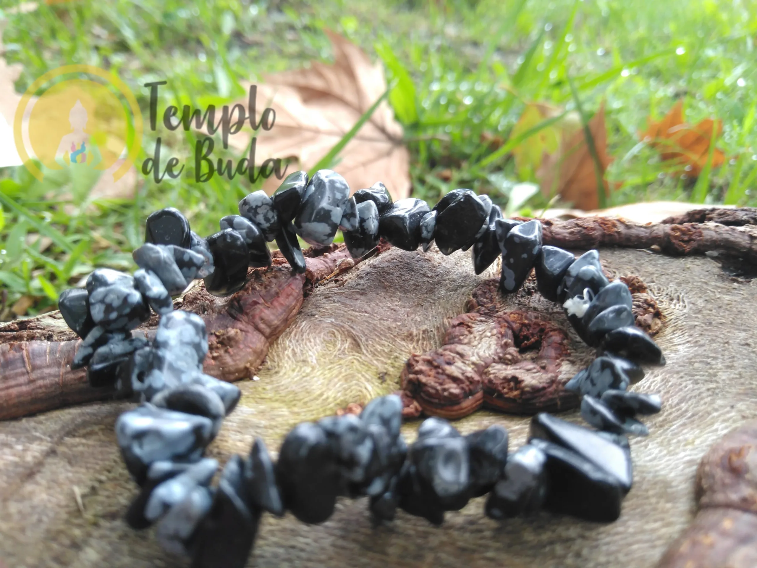 Pulseira de Obsidiana Floco de Neve Chips