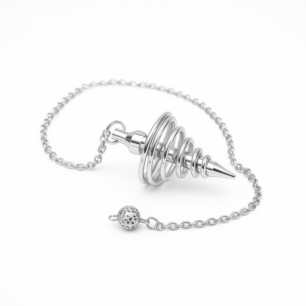 Pêndulo Metal Espiral Prateado