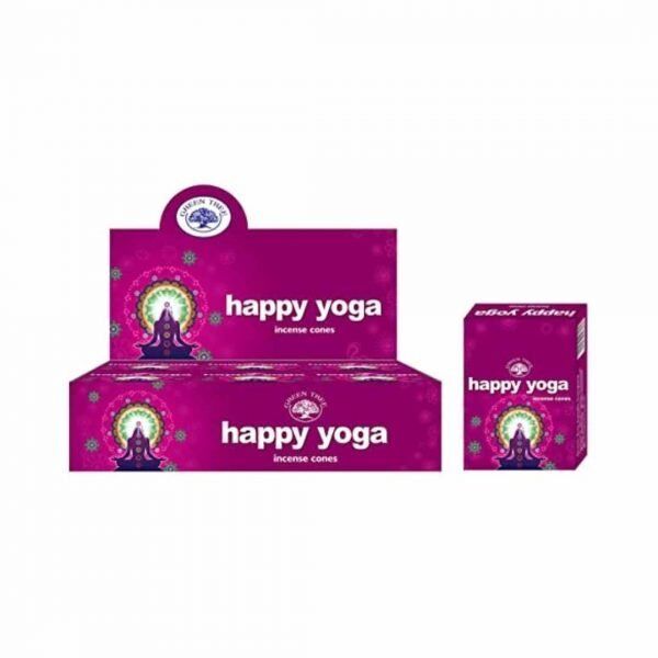 Cones Incenso Green Tree Happy Yoga Caixa