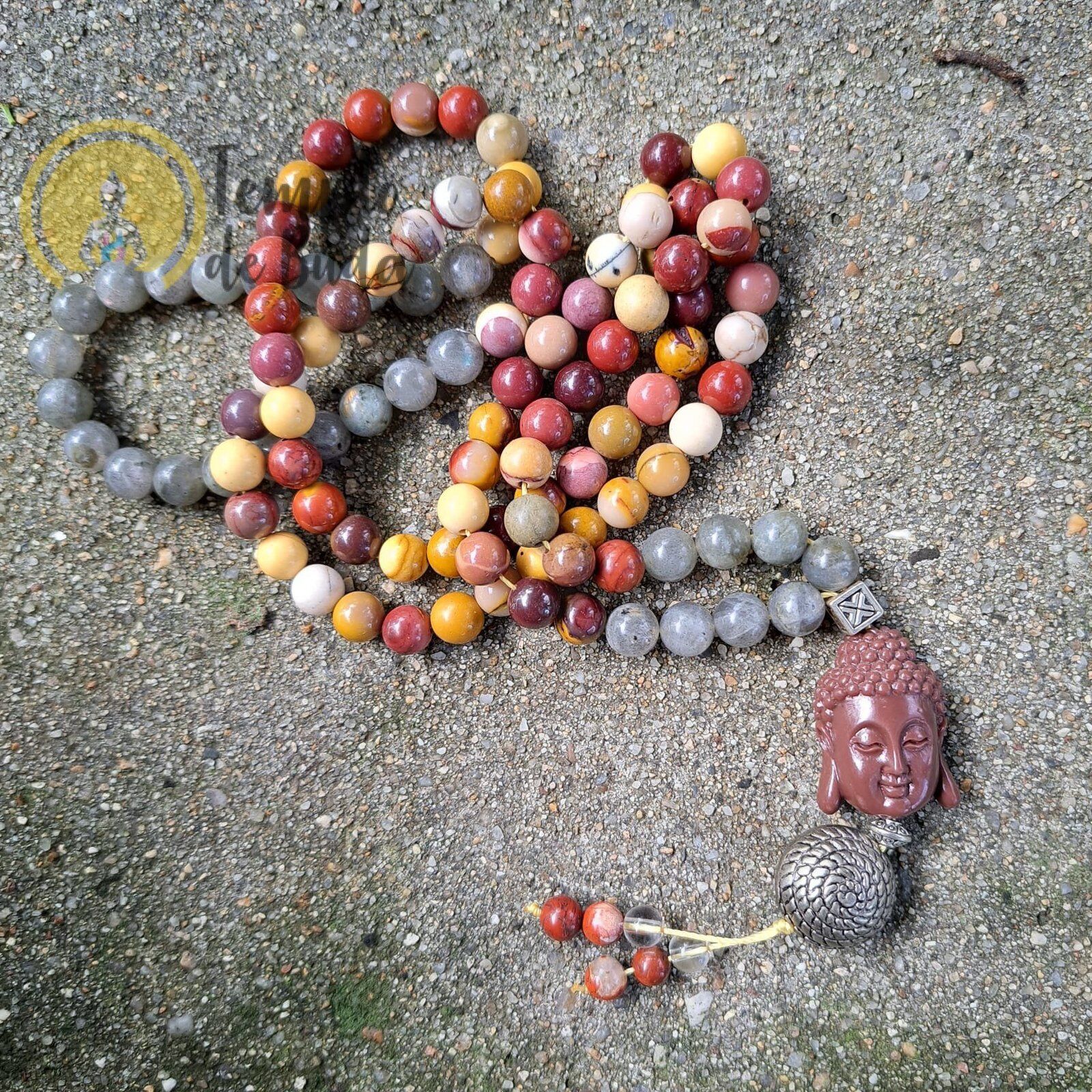 Japa Mala Mookaite e Labradorita 8mm