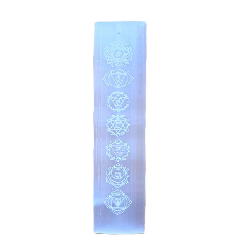 Porta Incenso Selenite Placa 7 Chakras