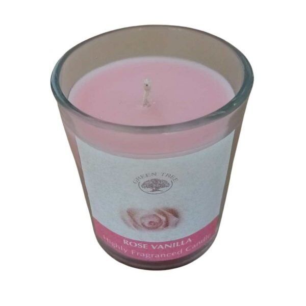 Vela Copo Perfumado Green Tree Rosa e Baunilha