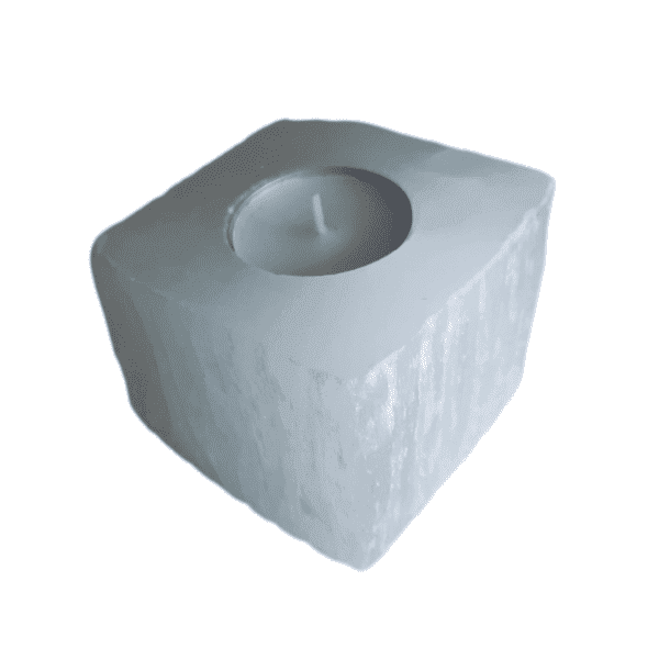 Porta Vela de Selenita Cubo