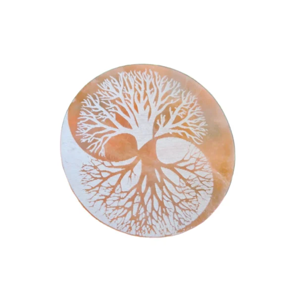 Placa Selenite Laranja Árvore da Vida