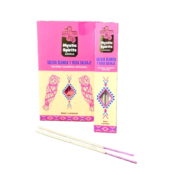 Incenso Mystic Spirits Salvia Branca e Rosa Selvagem Caixa