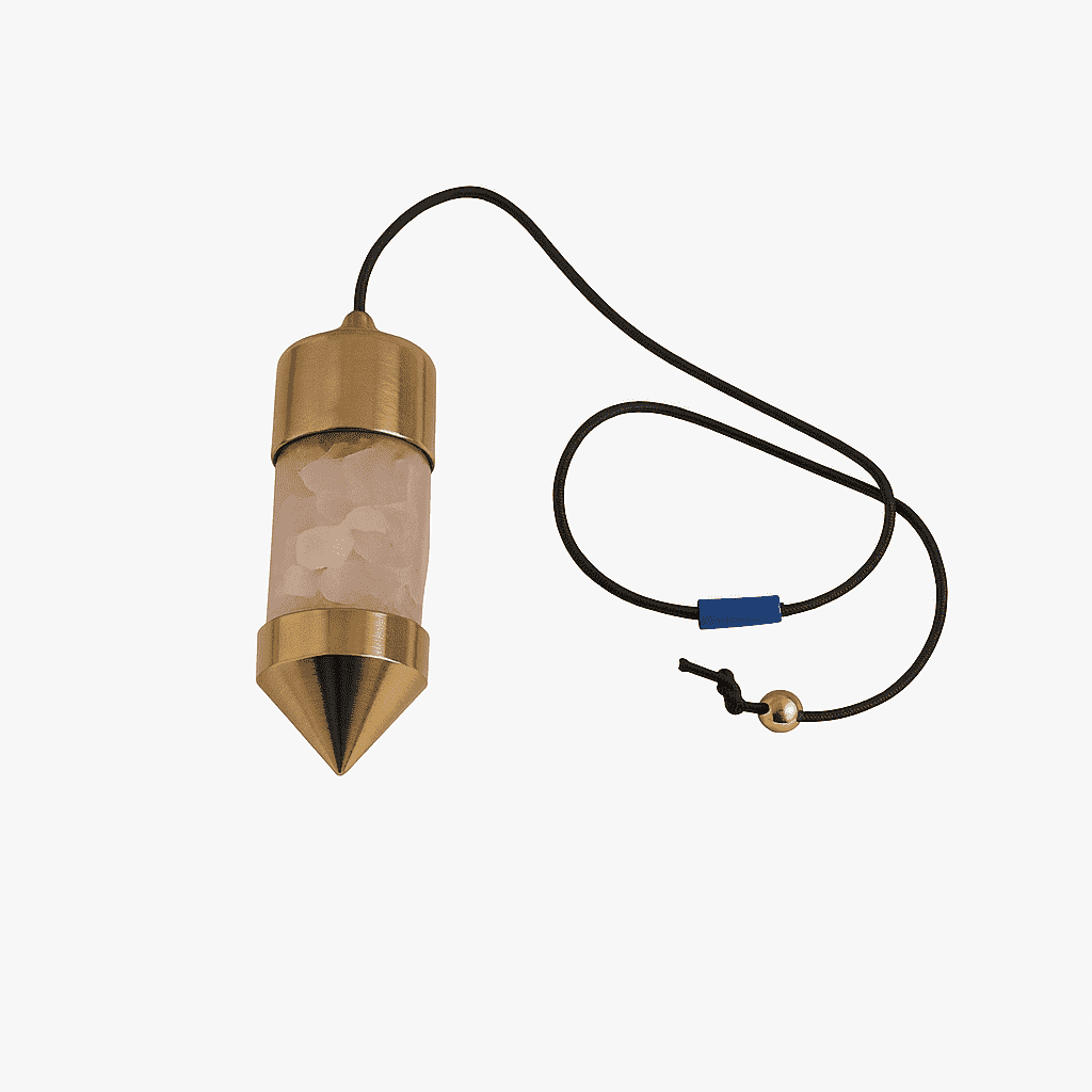 Pendulo Testemunho Quartzo Rosa Chips