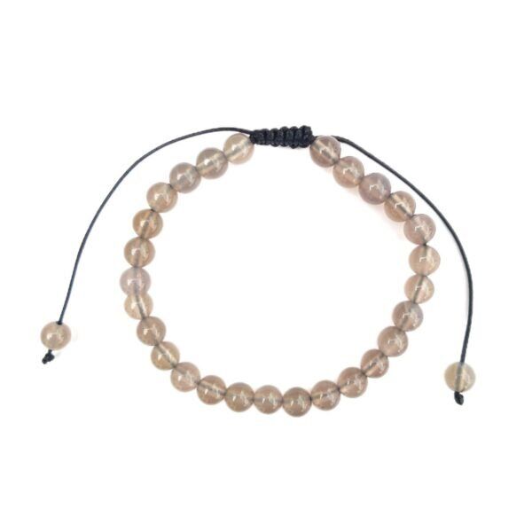 Pulseira de Calcedônia com Cordão Regulável 6mm