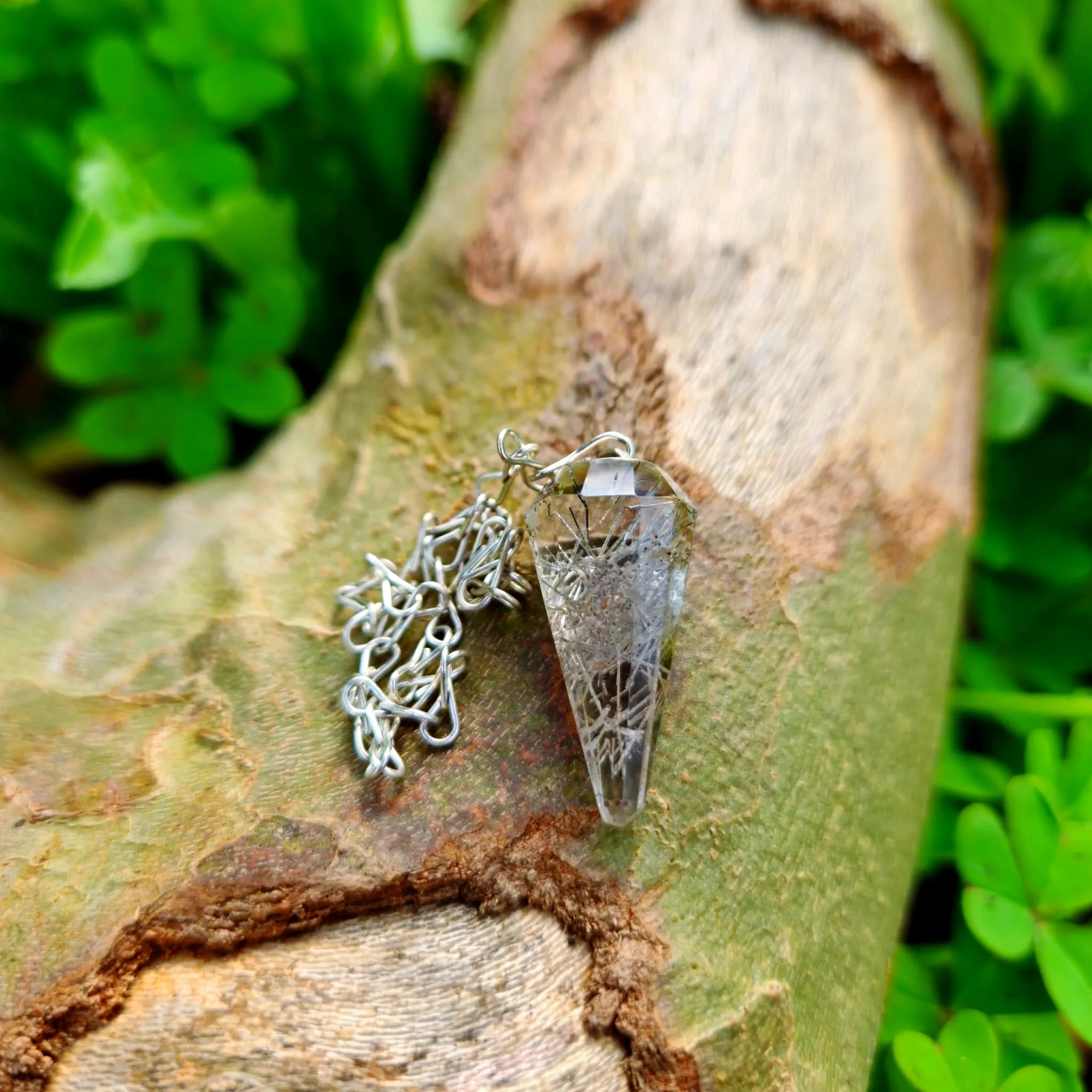 Pendulo Cristal de Quartzo Rutilado