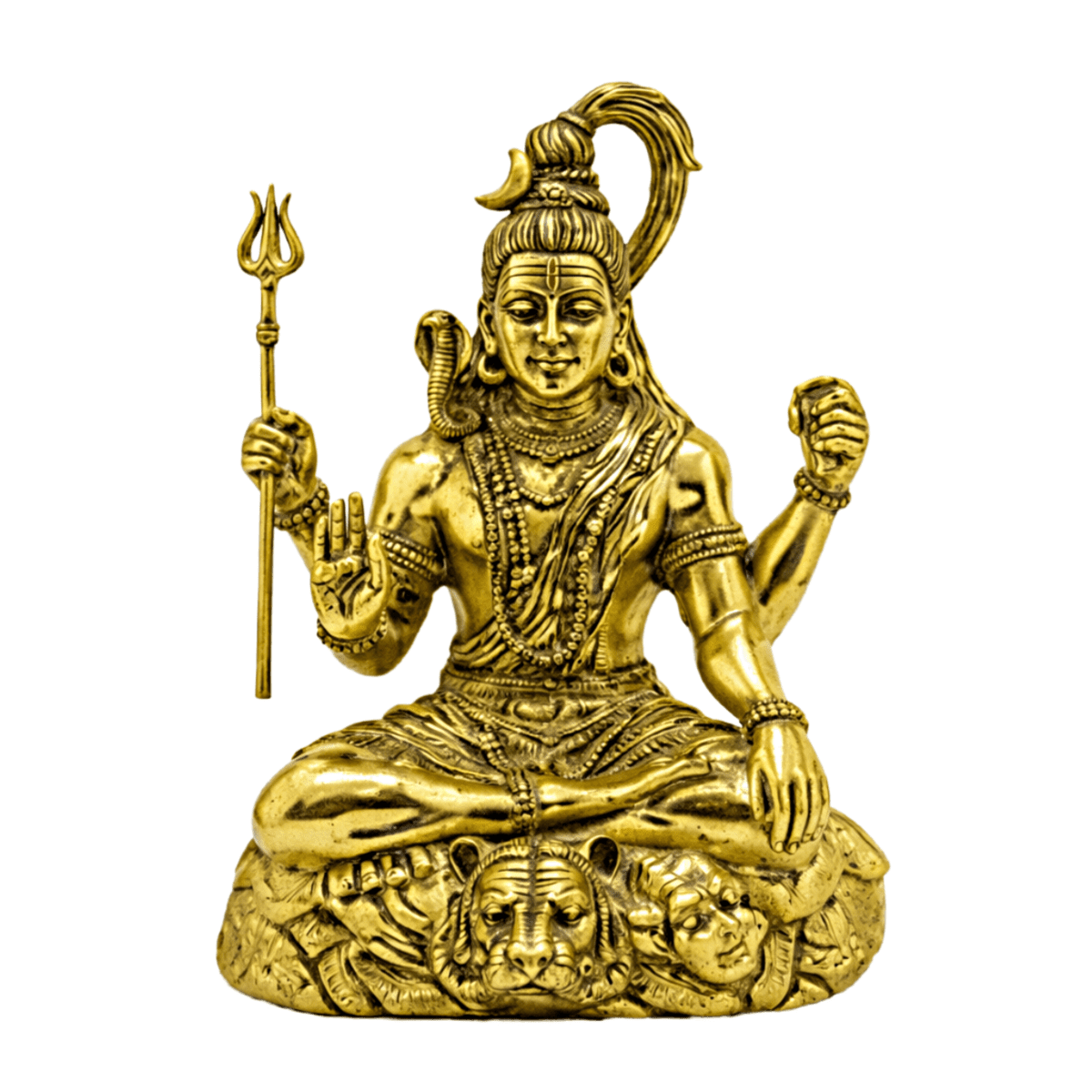 Estátua Shiva em Metal Dourado Modelo 1