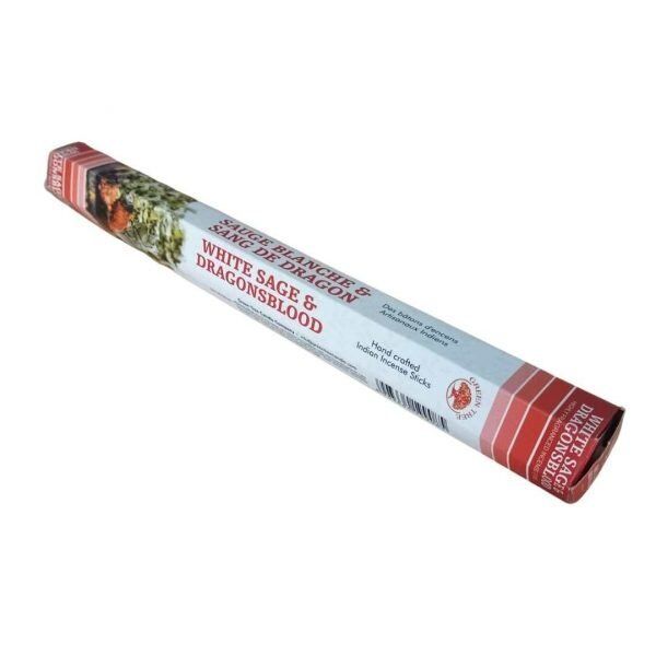 Incenso Indiano Green Tree Sálvia Branca e Sangue de Dragão