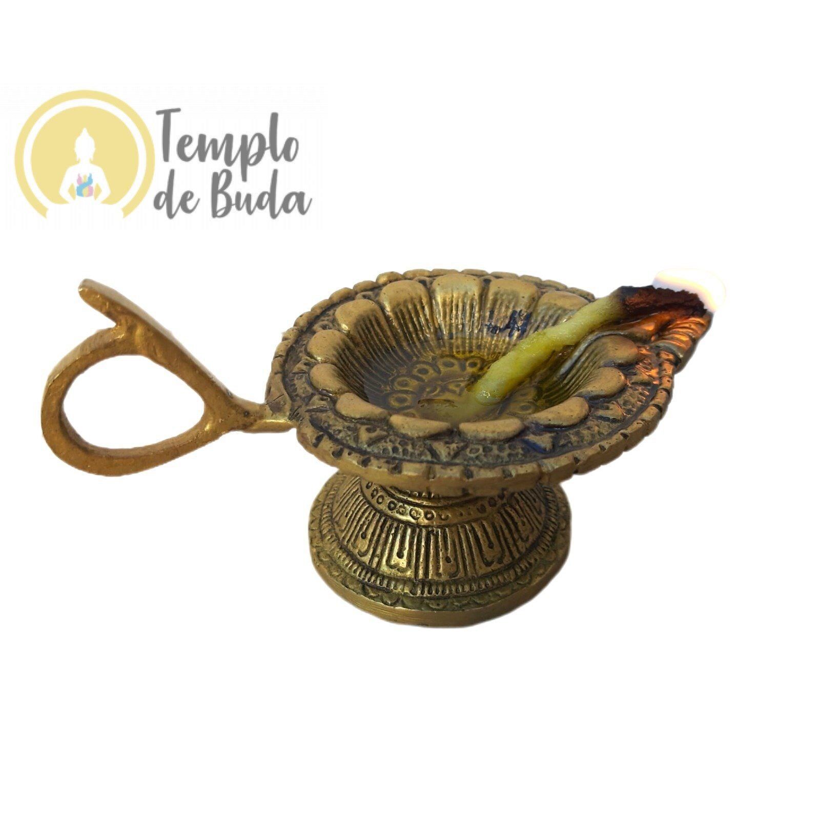 Diya - Lamparina Indiana em Metal Dourado OM
